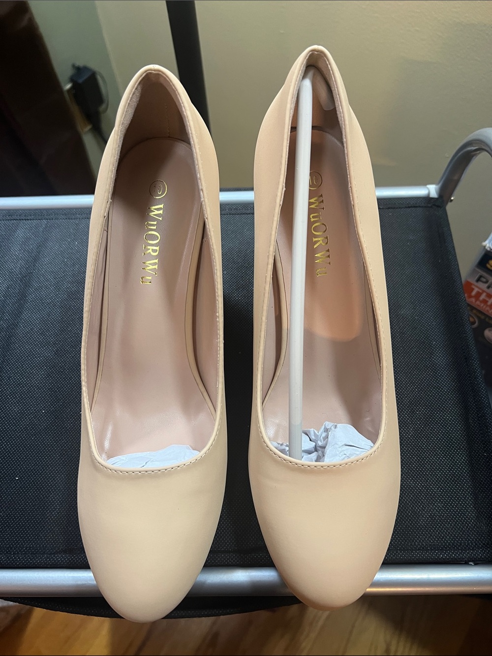 Classic Nude Round-Toe Pumps by